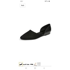 New Size 9 Dream Pairs Black Elegant Pointed Toe D'orsay Slip On Flat Shoes
